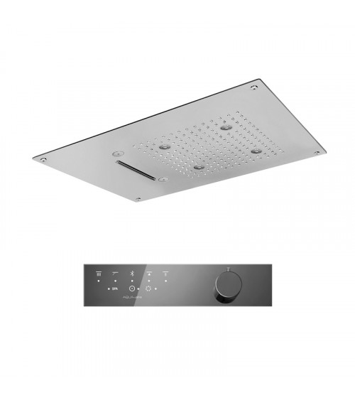 Kit plafond de douche 4 jets et 2 LED Spahome & Wellness Aquaelite 550 x 400 mm