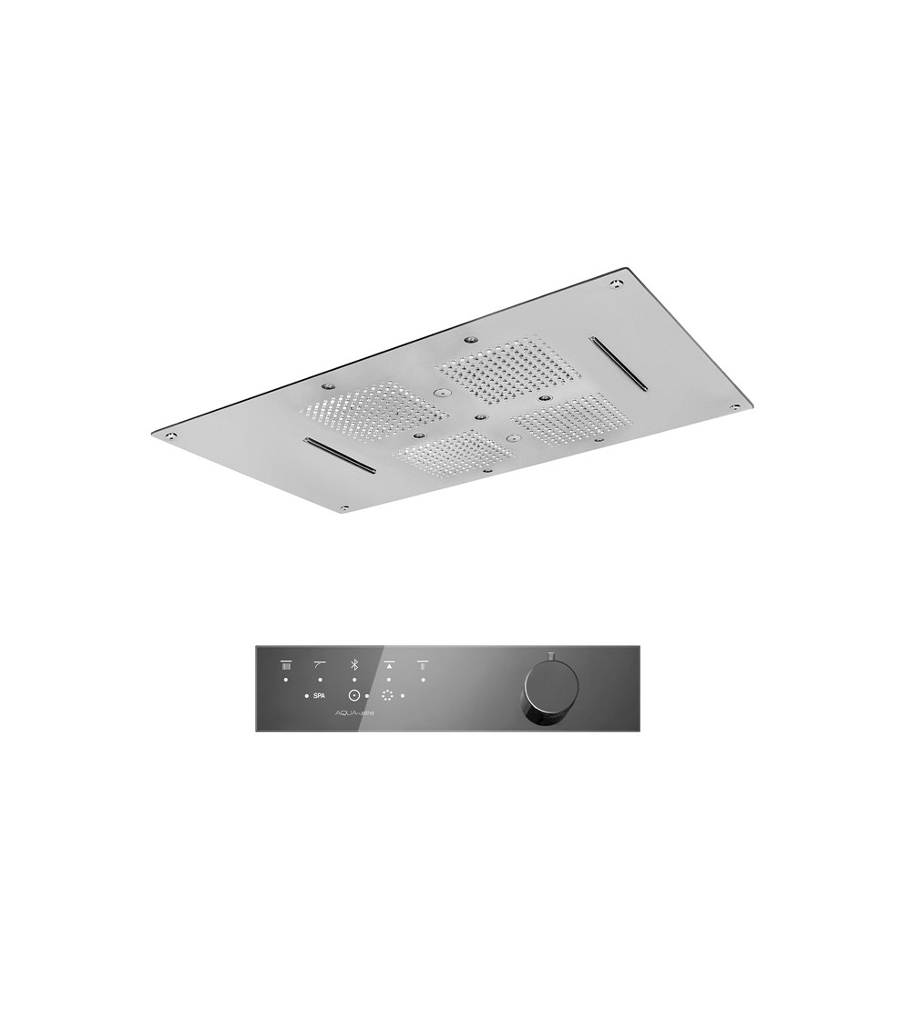 Kit plafond de douche 4 jets et 4 LED Spahome & Wellness Aquaelite 850 x 540 mm