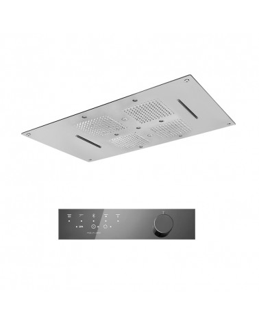 Kit plafond de douche 4 jets et 4 LED Spahome & Wellness Aquaelite 850 x 540 mm