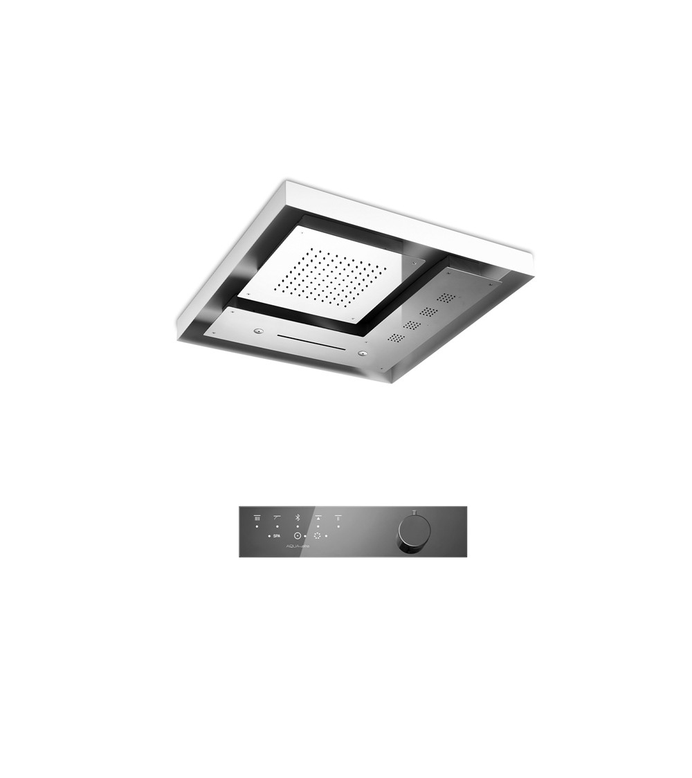 Kit plafond de douche 4 jets et 4 LED Spahome & Wellness Aquaelite 620 x 620 mm