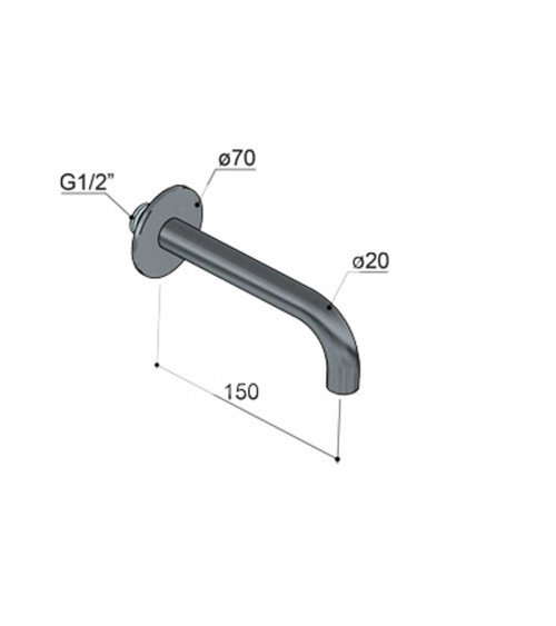 Bec déverseur Cobber Hotbath 15 cm