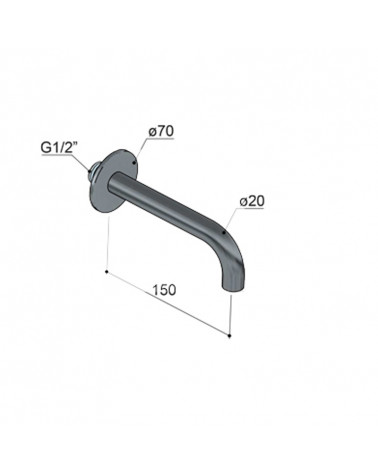 Bec déverseur Cobber Hotbath 15 cm