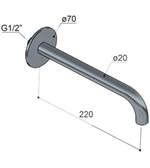 Bec déverseur Cobber Hotbath 22 cm