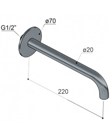 Bec déverseur Cobber Hotbath 22 cm