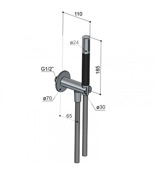 Coude de sortie avec douchette et flexible Cobber Hotbath