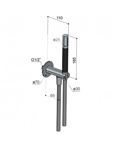 Coude de sortie avec douchette et flexible Cobber Hotbath