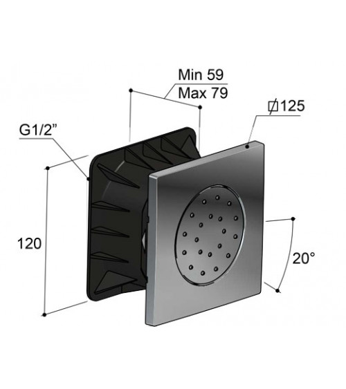 Body-jet latéral installation murale Mate Hotbath