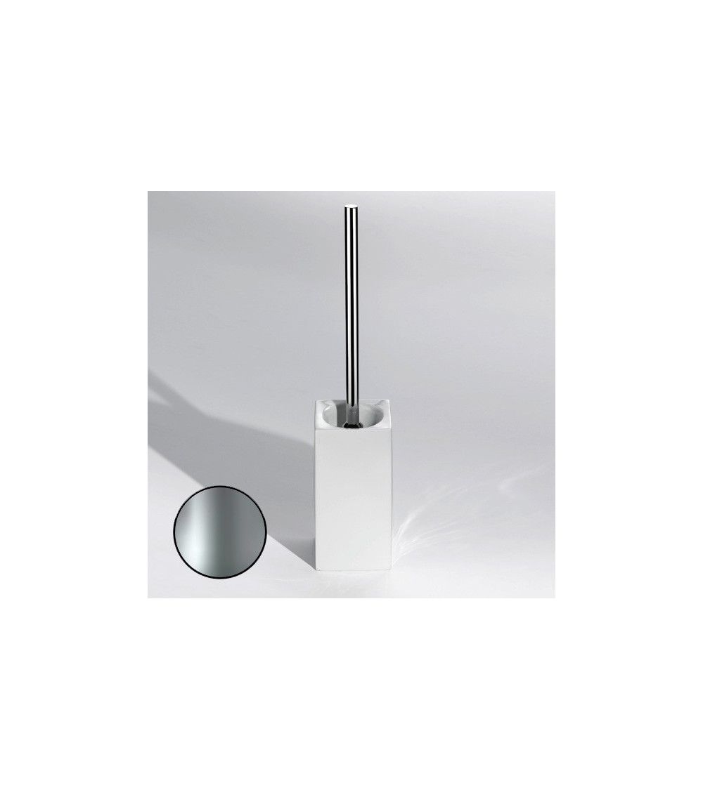 Porte-balai  WC en nickel satiné et porcelaine - DW 6200